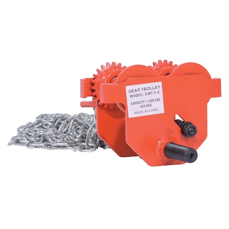 Vestil Low Profile Eye Manual Trolley - Geared E-MT-1-C